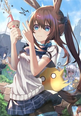Anime girls art 2d portrait display arknights amiya Custom Gaming 11x17 Poster