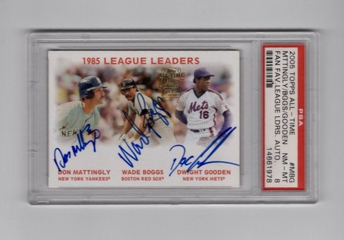 2005 Topps All Time Fan Favorites Auto PSA 8 Mattingly Boggs Gooden POP 1