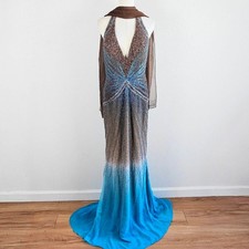 Y2K Silk Beaded Ombr Fairygoth Prom Dress