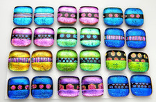 MATCHING PAIR Lot 24 pcs EARRINGS HANDMADE DICHROIC FUSED GLASS BD14 CABOCHONS