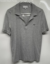 Lacoste Mens Gray Heather Short Sleeve Collared Regular Fit Polo Shirt Size 4
