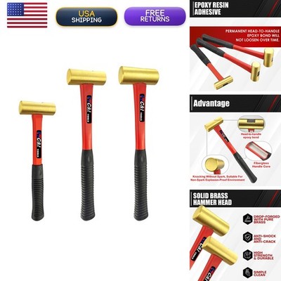 C&T 3-Piece Brass Hammer Set, 16, 24, 32oz C&T3-1