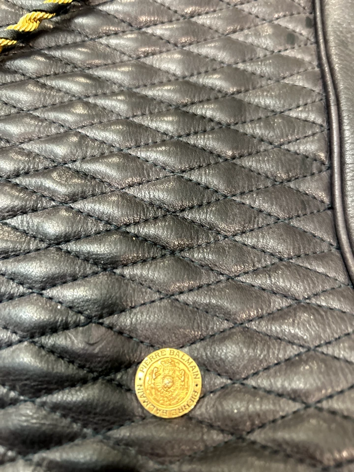  Bolso de Hombro Pierre Balmain Acolchado Textura Vintage Muy Elegante Foto 3 de 4