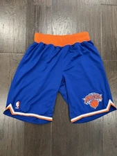 Authentic New York Knicks Adidas Road Game Issued Shorts Size Med M Royal Blue
