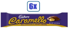 6x Bars CADBURY CARAMELLO Milk Chocolate and Creamy Caramel Candy - 1.6oz Each