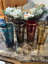 Glasses   - Moroccan 4 Tea Glass Set   Handmade