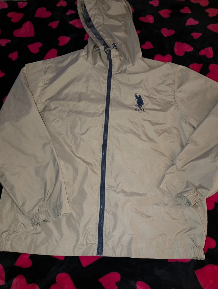 U.S. POLO ASSN. Men's Jacket Beige - EXTRA LARGE -Lined Rain Windbreaker Size XL - Image 3 of 4