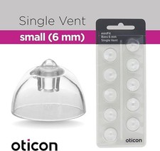 OEM Oticon minifit 6mm Single Vent Hearing Aid Domes / Tips USA SELLER 10 Pack