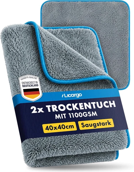 MikrofasertüCher Auto 2Er-Set 1100 Gsm - Saugstarke TrockentüCher Lackschonend &-image