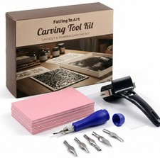 Linocut Kit Printmaking Rubber Stamp Carving Printing Linoleum Blocks Brayer
