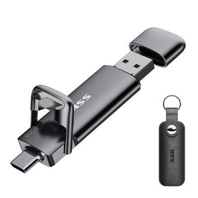 Externe SSD 512GB USB 3,2 Gen2 Festplatte Dual USB C und A tragbar PC Laptop Mac