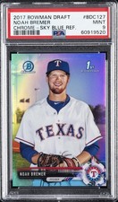 2017 BOWMAN DRAFT CHROME-SKY BLUE REFRACTOR #BDC127 NOAH BREMER 398/399 PSA 9