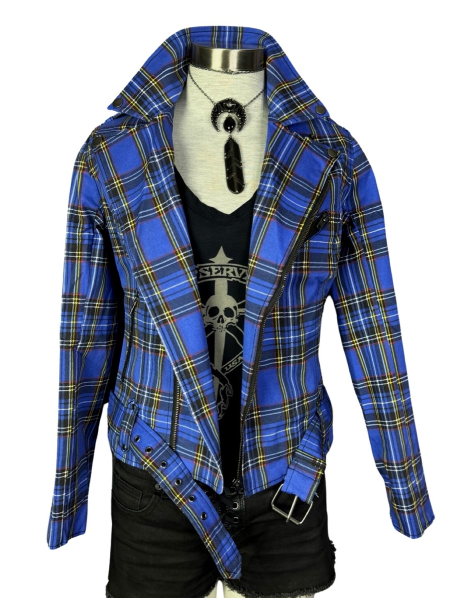 TRIPP ROYAL TARTAN PLAID PUNK ROCKER BIKER MOTORCYCLE WILD CHILD