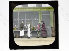 Vickridge Greengrocer Fruiterer Shop London 1880s York & Son Magic Lantern Slide