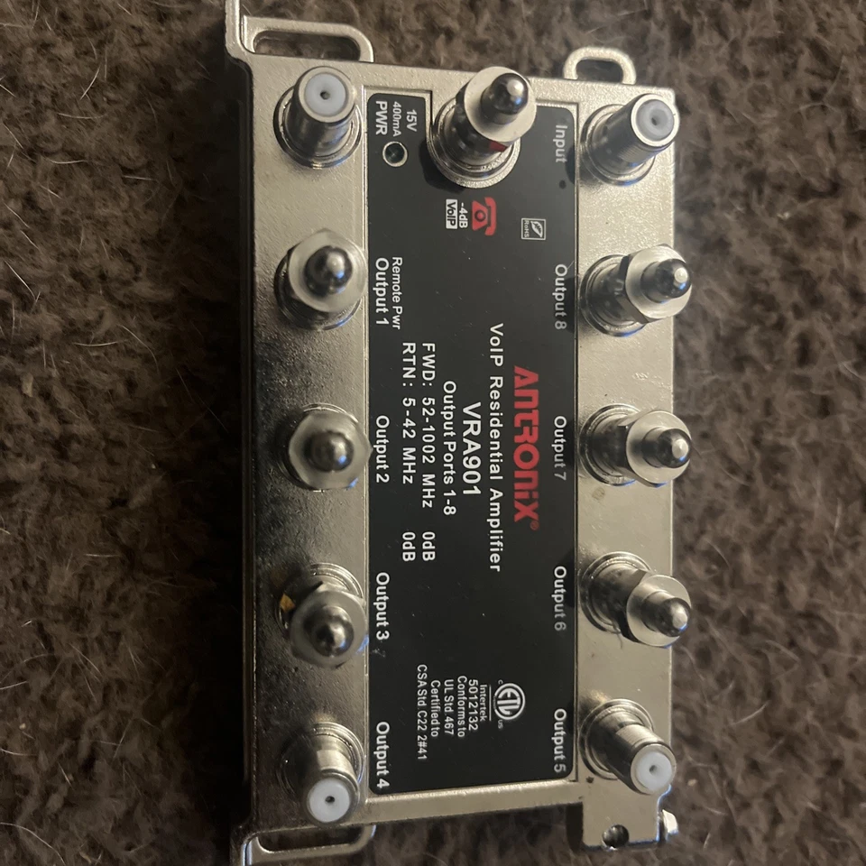 ANTRONICS CATV RF Antenna Amplified 9-Way Distribution Splitter -- NOT TESTED - Image 3 of 4