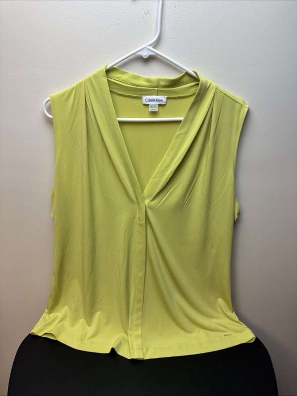 Calvin Klein womens XL Sleeveless green Top