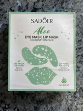 Sadoer Aloe Eye Mask Lip Mask Combination Pack 10 of each EXP 06/2027