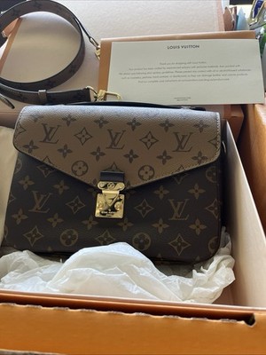 Authentic LOUIS VUITTON Pochette Metis bag M44876 Monogram Reverse. see descript
