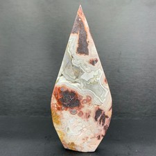 211g RARE Mexican agate Tear Drop Tower Crystal Stone Point Healing