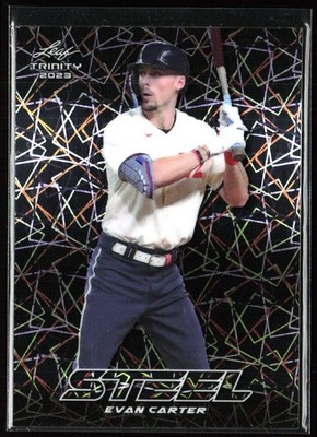 2023 Leaf Trinity #S-24 Evan Carter Steel Lazer Silver