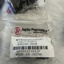 Jupiter Pneumatics 1/2 in Plastic Straight Union Push-to-Connect Female-Female