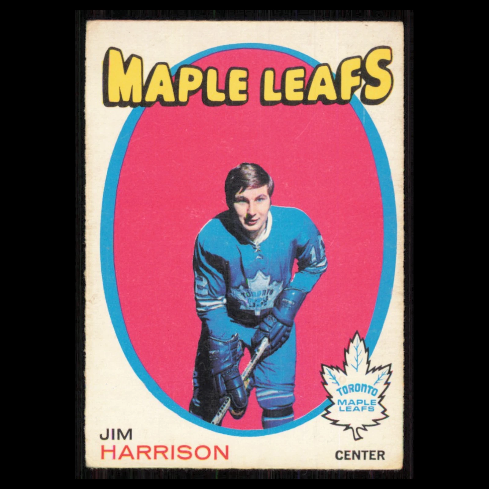 Jim Harrison #10 1971 O-Pee-Chee Toronto Maple Leafs Hockey Card NHL EX