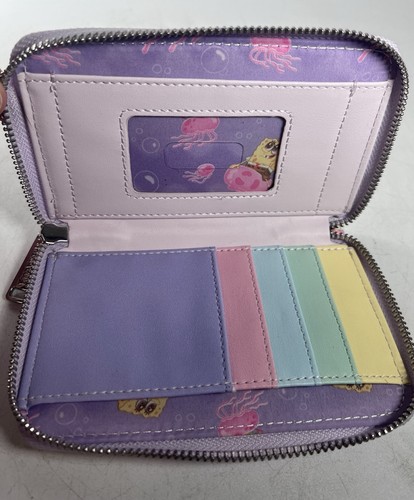 Pantalones cuadrados Loungefly Bob Esponja pesca en gelatina cremallera alrededor billetera Nickelodeon - Imagen 2 de 3