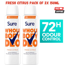 Sure Wild Rose Whole Body Deodorant Spray 150ml 72H Odour Control Aluminium Free