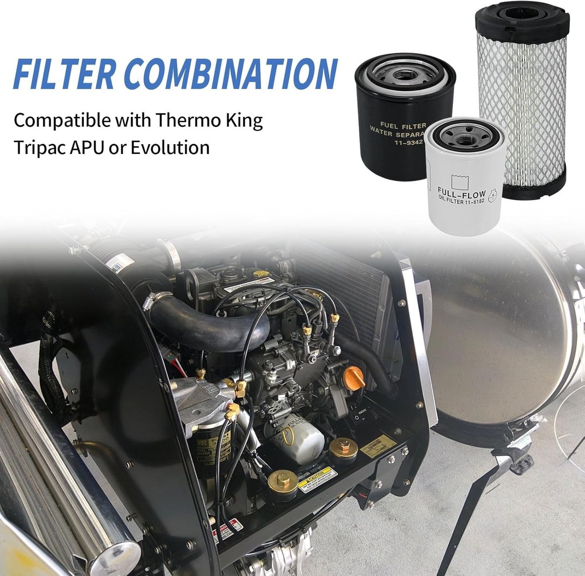 3X Oil Change Filter Kit 11-9059 11-9342 For Thermo King Tripac