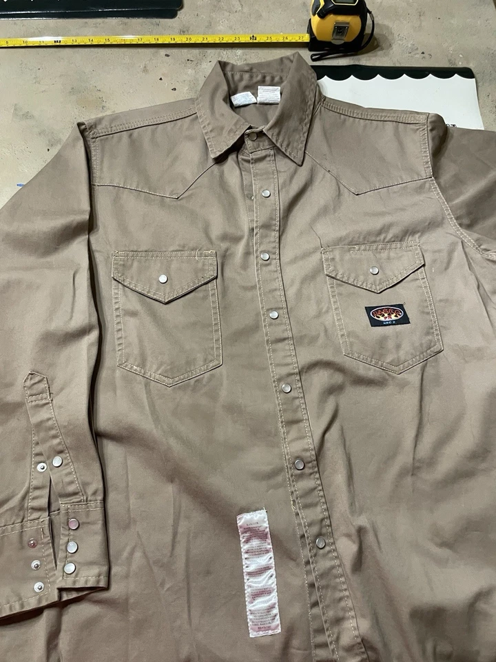 Camisa ignífuga caqui RASCO FR 2X 7 oz FR750 Foto 3 de 4