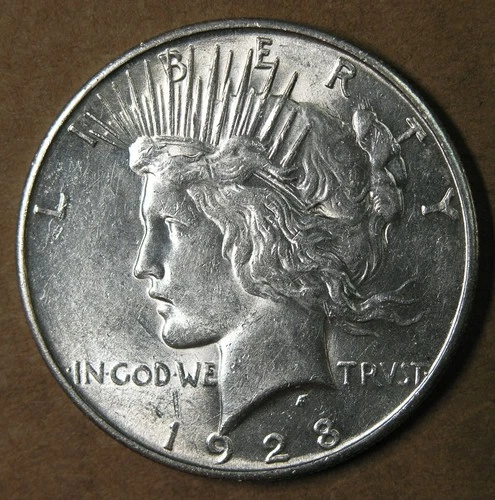 $1 1928-S Peace Silver Dollar Slider AU Detail San Francisco Mint * AvenueCoin
