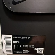 Nike Air Force 1 Low SP Supreme White Box Logo Men's Low Top Sneaker CU9225-100