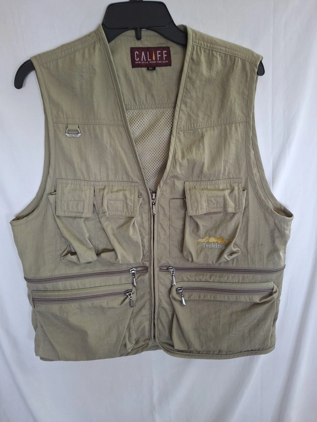 CALIFF Club Vest Khaki Sports Outdoors Pockets Men's Size XL