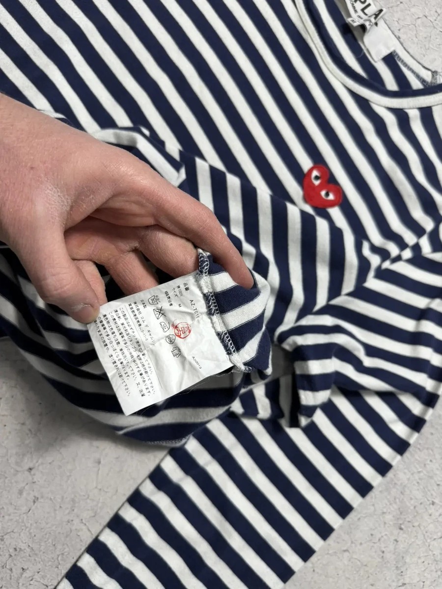 トップス Comme des Garcons Patterned Long Sleeve Vintage Comme Des Garcons Homme Plus Long Sleeve Stripe CDG Comme