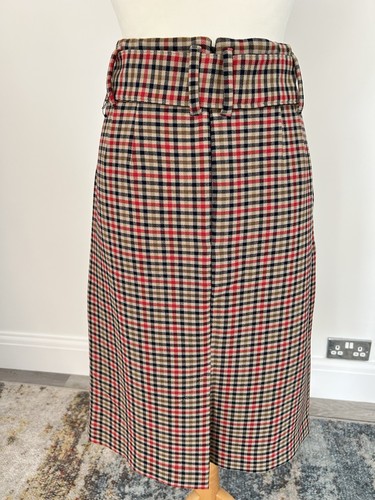 M&S Ladies Pure Wool Formal brown Checked Skirt. 16. NWTags. MR24805 - Picture 6 of 9