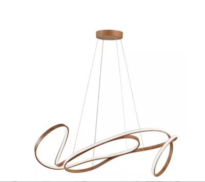 Finesse Decor 60-Watt Integrated LED Wood Chandelier, Dimmable