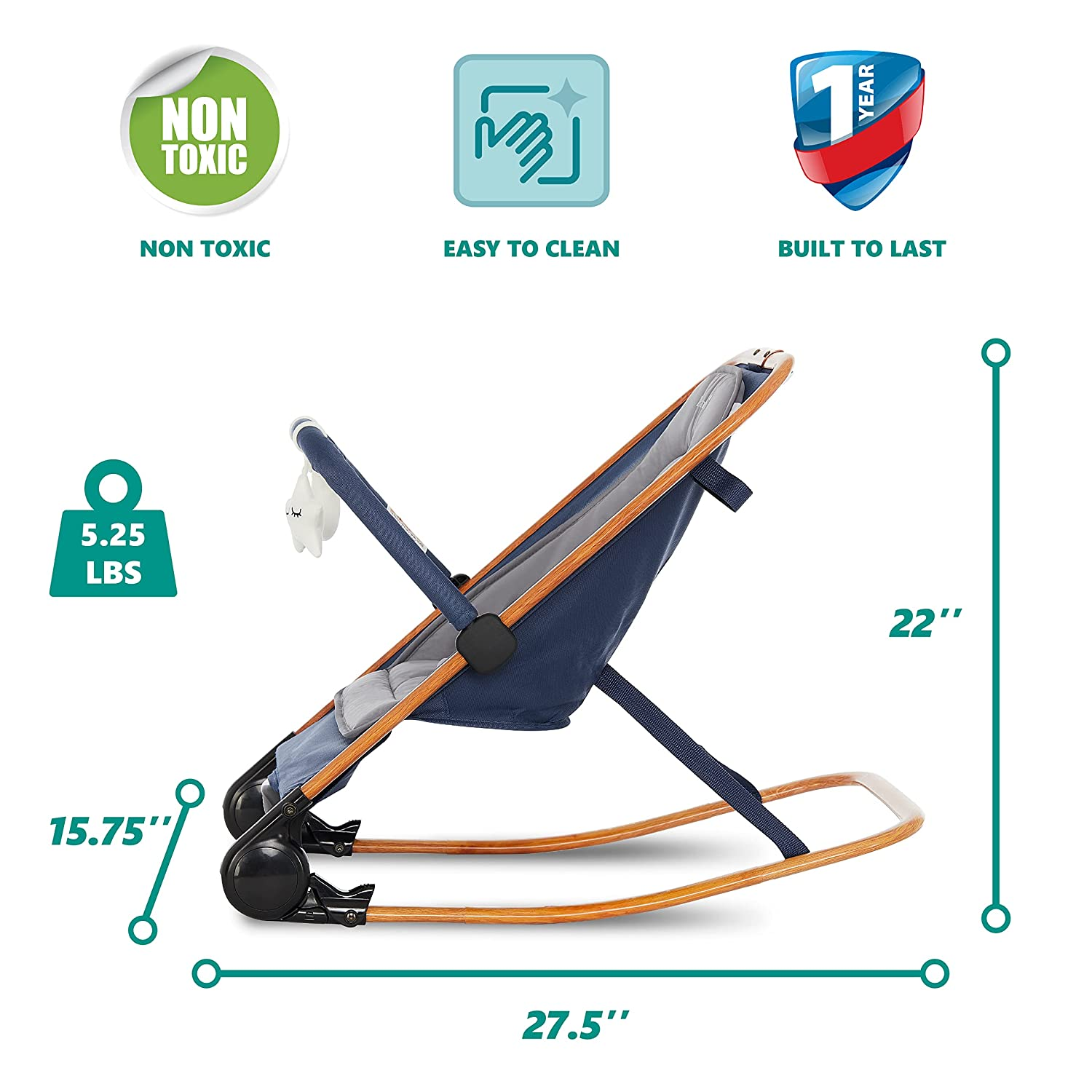 Rock with Me 2In1 Rocker and Stationary Seat Compact Portable