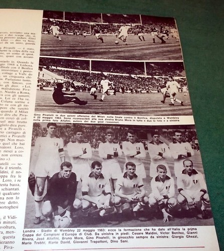 FORZA MILAN anno I n.4 Coppa Campioni Semifinale April 1969 Milan-Manchester 2-0 - Imagen 5 de 6