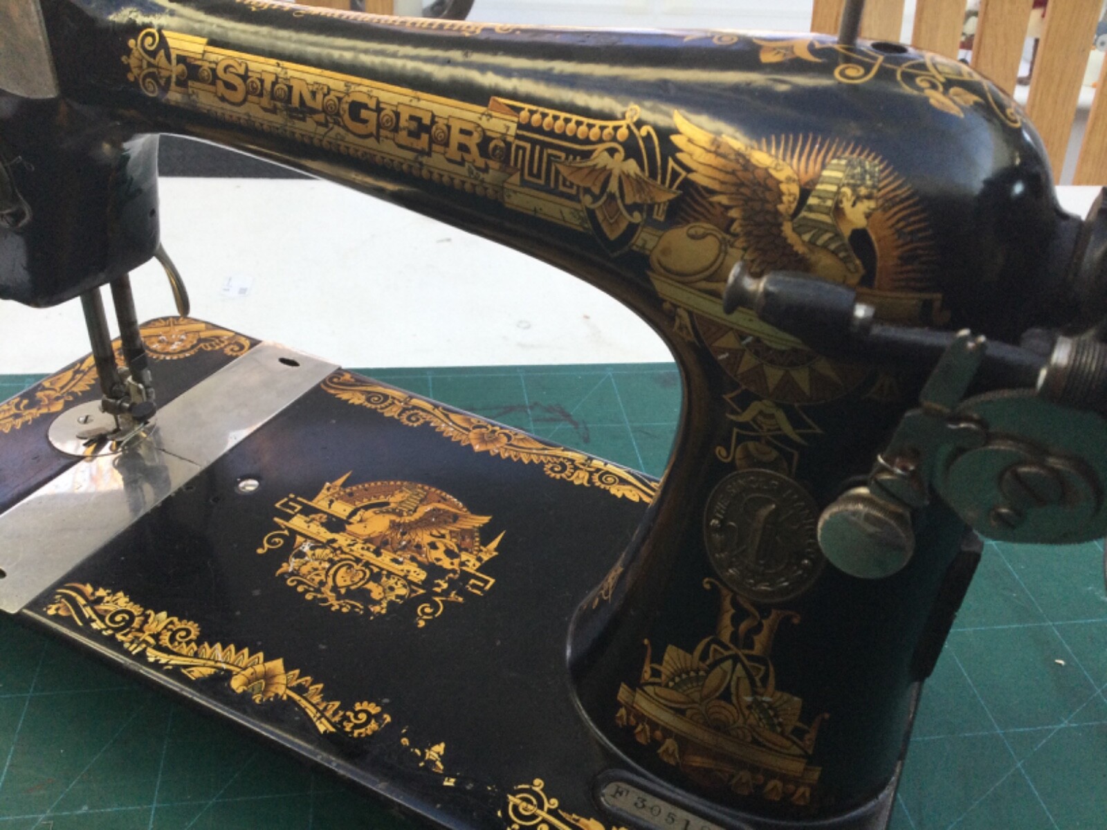 Singer 127k Sphinx Decal Heavy Duty Vintage Sewing Machine 1912 eBay