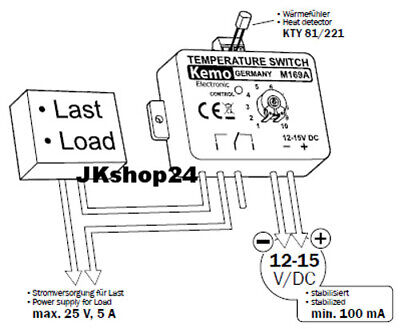 NEU Temperaturschalter 12V/DC THERMOSTAT-Schalter Temperaturfühler