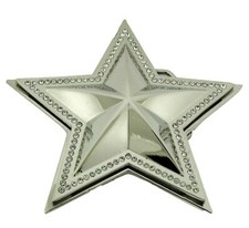 Star Belt Buckle Silver Metal Rhinestones Western Cowboy Women Men Rodeo Bling