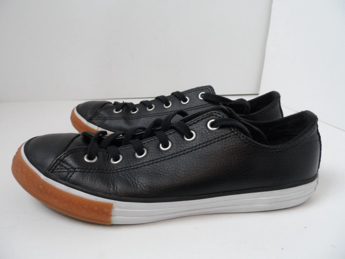 Black leather converse size 6 outlet