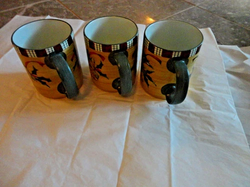 Set of 3 Lenox Winter Greetings Everyday Chickadee Bird Christmas Coffee Mugs