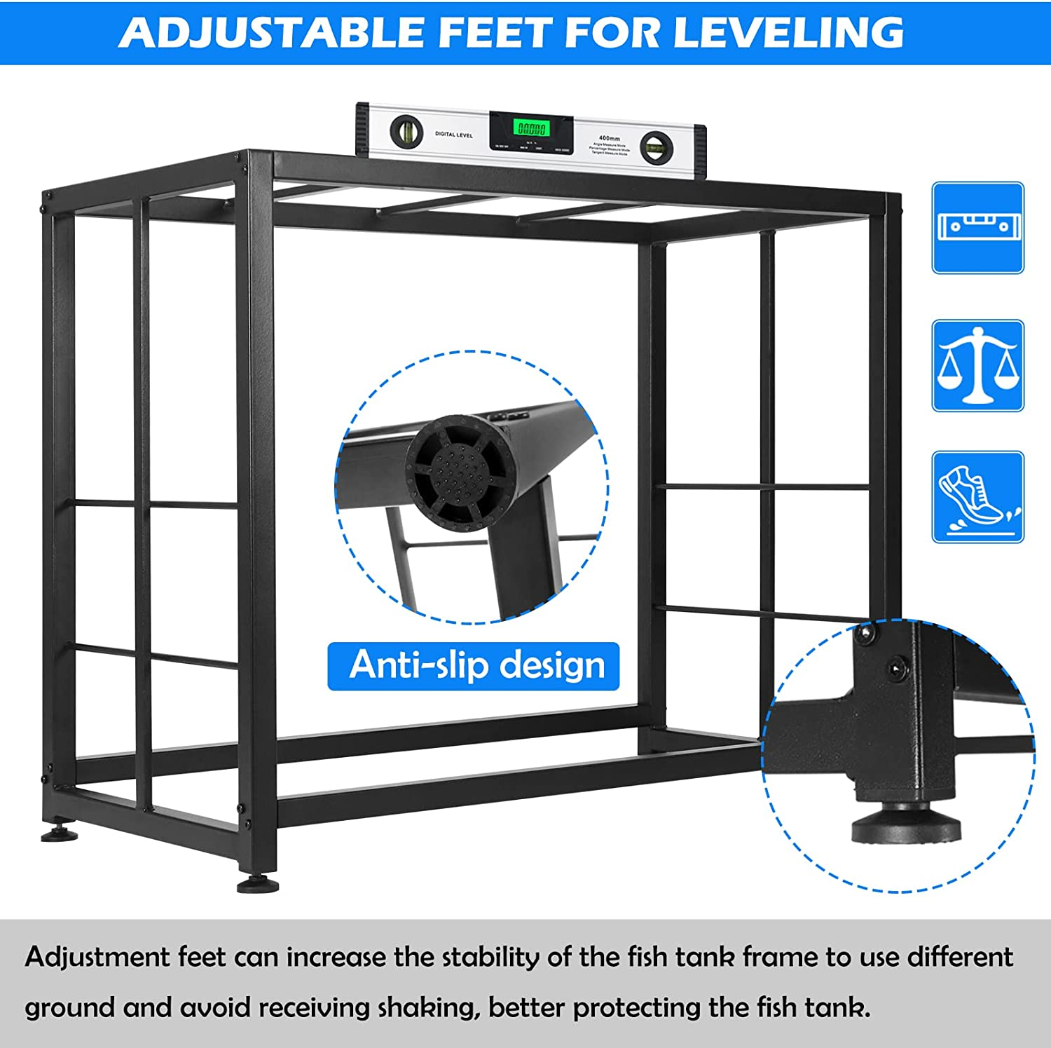 Metal Aquarium Stand, 40 Gallon Fish Tank Stand , DoubleLayer
