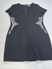 Womens Katherine Barclay Black Sleeveless Dress Large L NEW