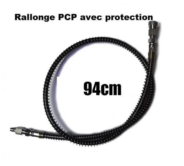 Rallonge PCP Quick Connect 95 cm haute pression 300 bar en acier tressé
