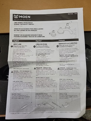 MOEN Kingley T910 Roman Tub 2Tone Chrome Trim Kit Only - Picture 2 of 3