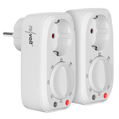 revolt Zeitschaltuhr mit Lichtsensor-Schaltung, 8-Stunden-Timer, 2er-Set