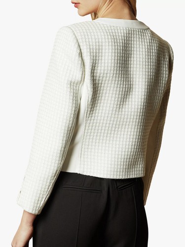 TED BAKER metallic tweed boucle smart formal dressy suit jacket blazer work 3 12 - Picture 11 of 12
