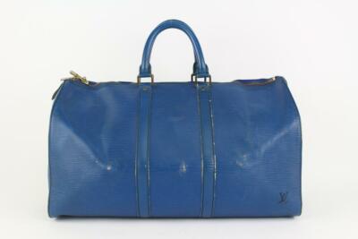 Louis Vuitton Blue Epi Leather Toledo Keepall 45 Boston Duffle Bag